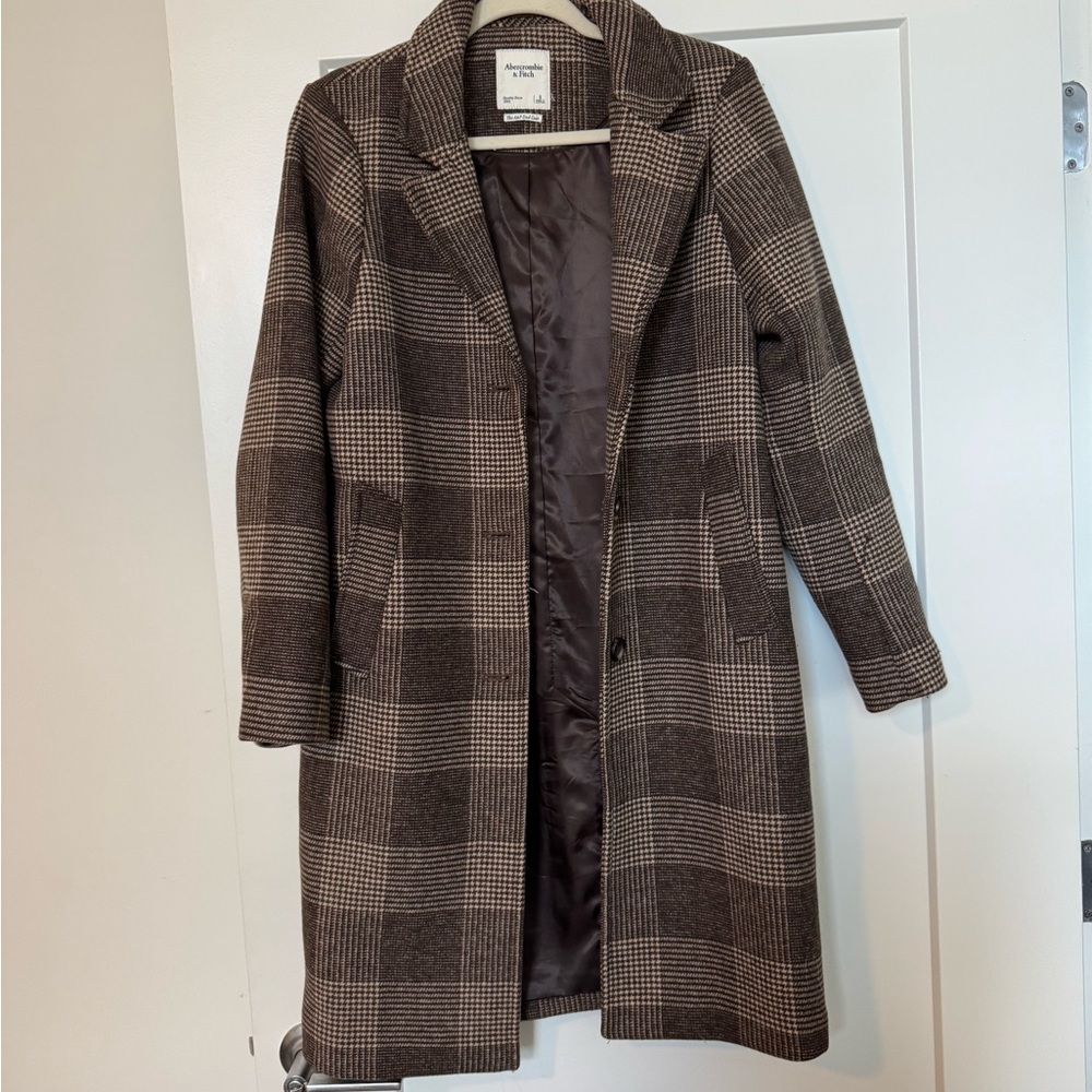 Brown Plaid “Dad Coat” by Abercrombie